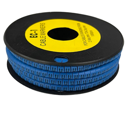 Grippes Cable Marker Blue - U on a spool for organized cable management and identification