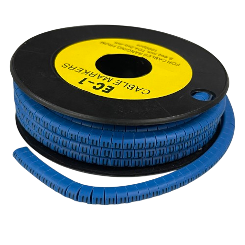 Grippes Cable Marker Blue - U on a spool for effective cable management and organization