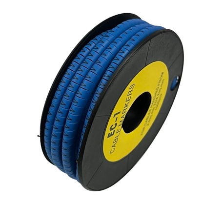 Grippes Cable Marker Blue - V on a spool for organized cable management and identification