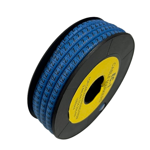 Grippes Cable Marker Blue - Z on a spool for organizing and identifying cables easily