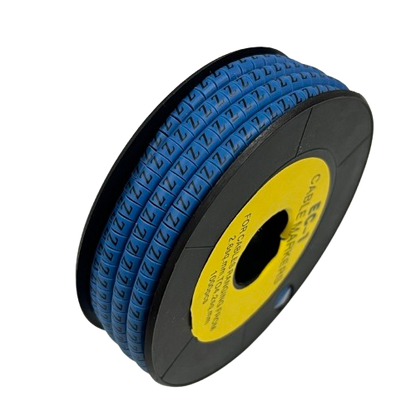 Grippes Cable Marker Blue - Z on a spool for organizing and identifying cables easily