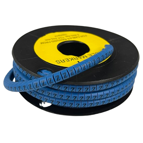 Grippes Cable Marker Blue - Z on spool for organized cable management and easy identification