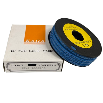 Grippes Cable Marker Blue - Z on a spool, ideal for organizing and labeling cables efficiently