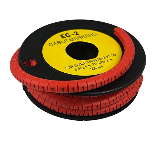 Grippes Cable Marker Red - 1 500pcs for organizing cables from 3.68mm to 25mm in diameter