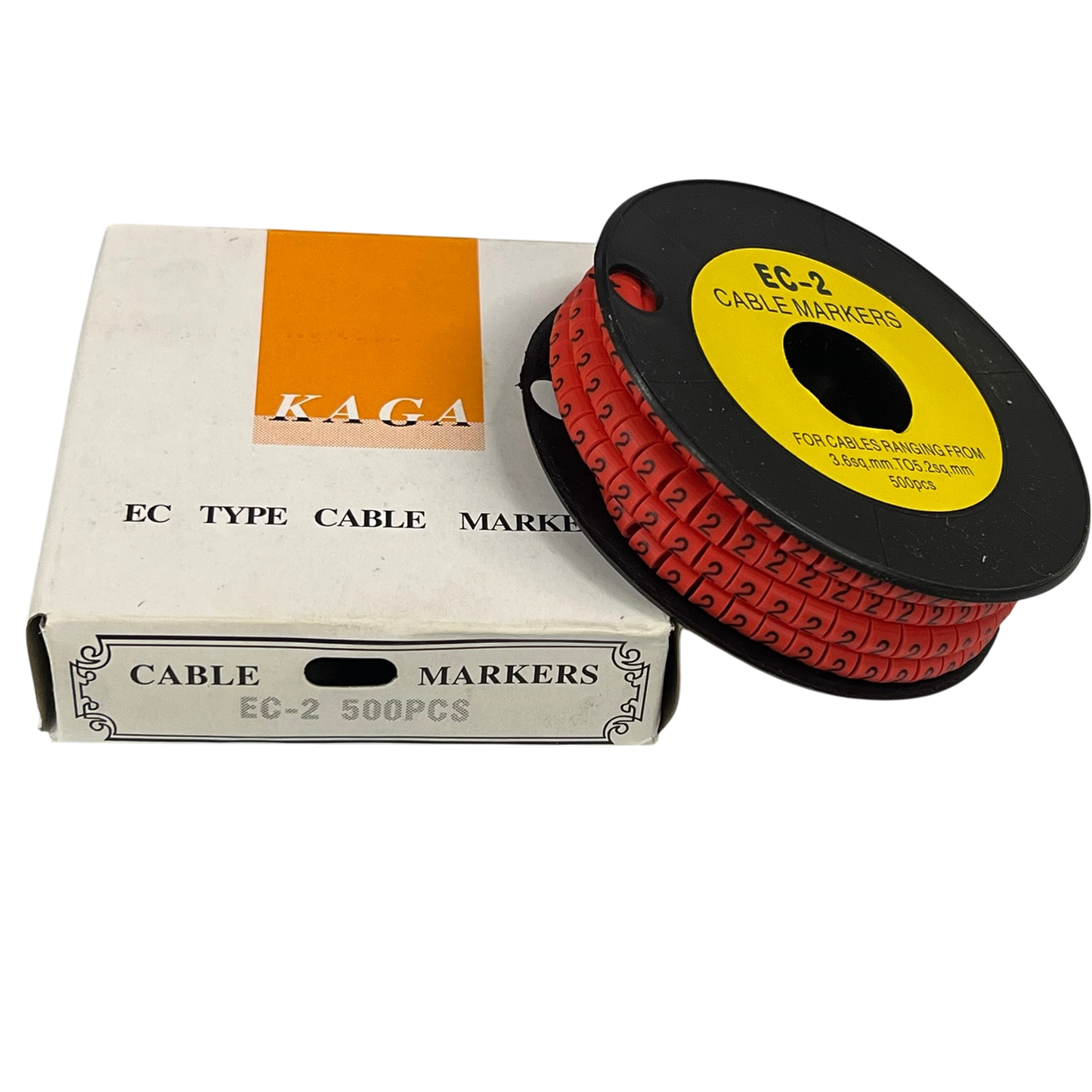 Grippes Cable Marker Red - 2 500pcs roll with box for effective cable management