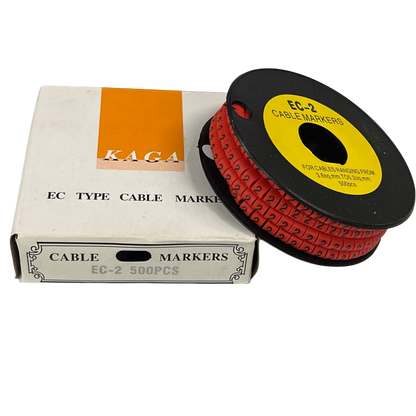 Grippes Cable Marker Red - 2 500pcs roll with box for effective cable management