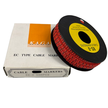 Grippes Cable Marker Red - 3 500pcs roll with clear numbering for effective cable organization