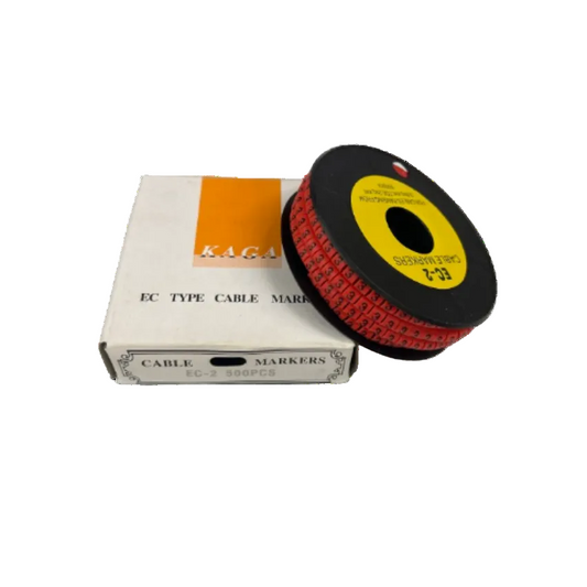 Grippes Cable Marker Red - 3 500pcs roll with clear numbering for effective cable organization
