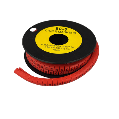 Grippes Cable Marker Red - G on a roll, ideal for organizing cables ranging from 5.0mm to 7.0mm