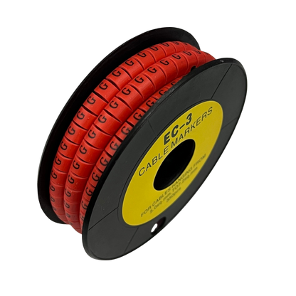 Grippes Cable Marker Red - G on a spool for organizing cables effectively