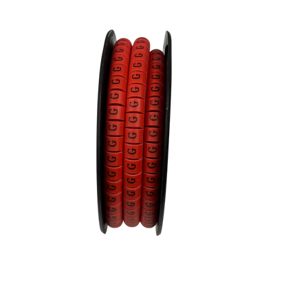 Grippes Cable Marker Red - G on a spool for organized cable management and easy identification