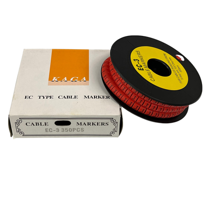 Cable Marker Red - J from Grippes with 350 pieces in a box for efficient cable management