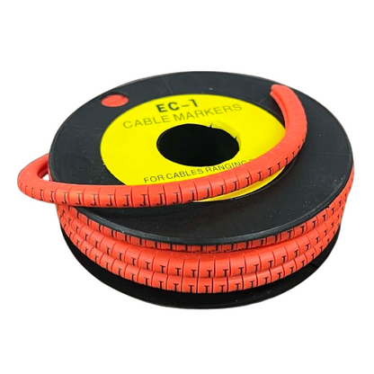 Grippes Cable Marker Red - J on a spool designed for easy cable identification and organization