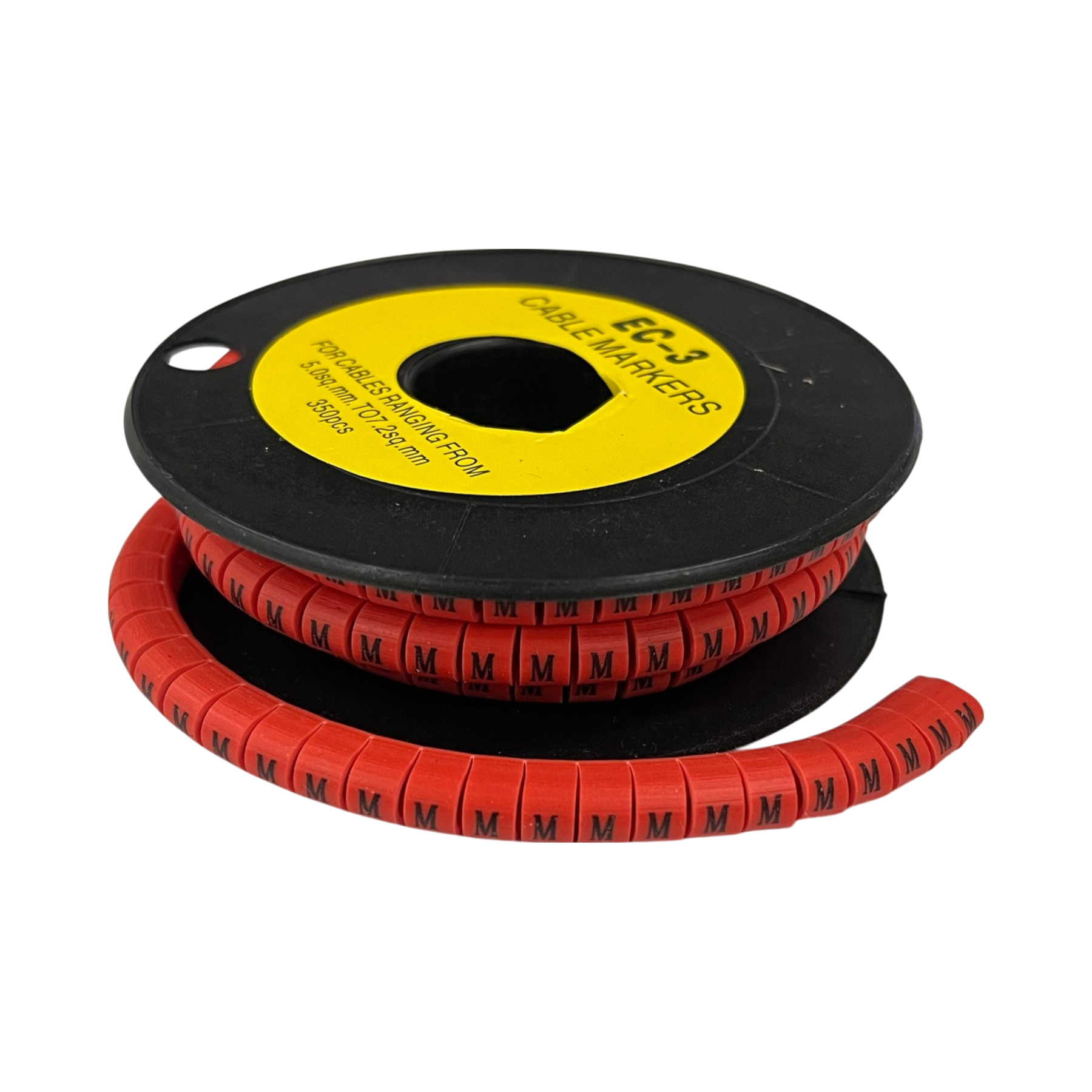 Grippes Cable Marker Red - M on a spool for organized cable management and easy identification