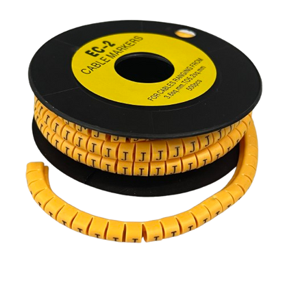 Grippes Cable Marker Yellow - J on a spool for effective cable management and organization