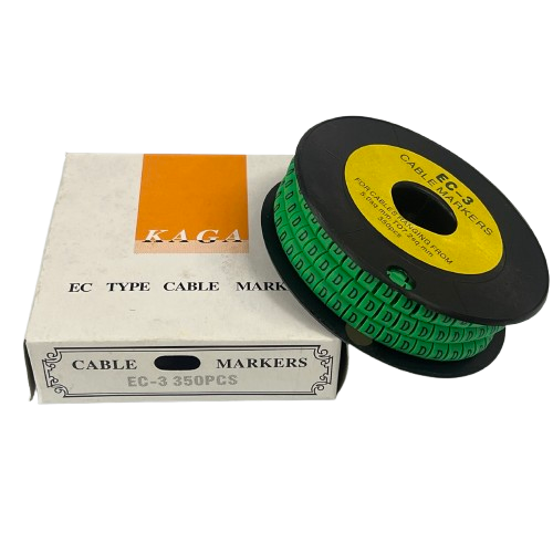 Grippes EC-3G cable markers 350pcs in green with a storage box for efficient cable organization