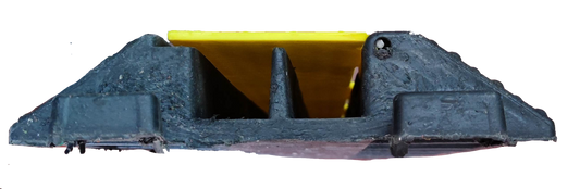 Grippes Cable Ramp Protector 2 Channel in black and yellow for secure cable management protection
