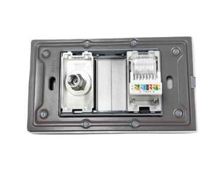 Royu Cable TV Socket and Telephone Modular Jack Power Point with gray frame for home wiring