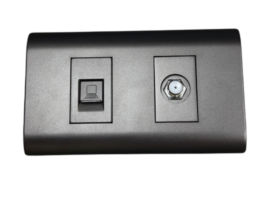 Royu Cable TV Socket and Telephone Modular Jack power point switch with metallic finish