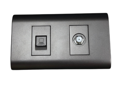 Royu Cable TV Socket and Telephone Modular Jack power point switch with metallic finish