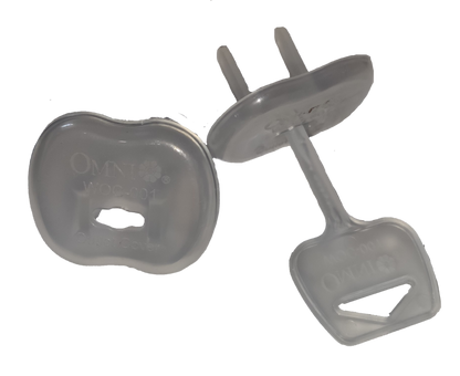 Omni Outlet Cover with Key (2pcs +1pc Key) WOC-001 WOC-001K Baby Outlet Protection CoverOmni Safety Cover for Convenience Outlet, Safety Plugs Child Proofing Outlet Cover for BabyOmn