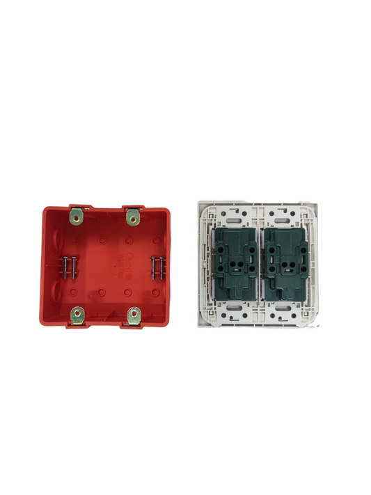 Panasonic 4 Gang Duplex  Universal Outlet with Ground 16A 250V WEG6806+(2XWEG15929-5) with Omni Utility Box Flush Type