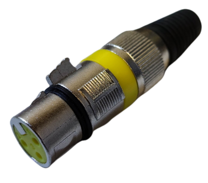 Studio equipment Canon Jack XLR Female connector with metal casing and yellow insulation ring