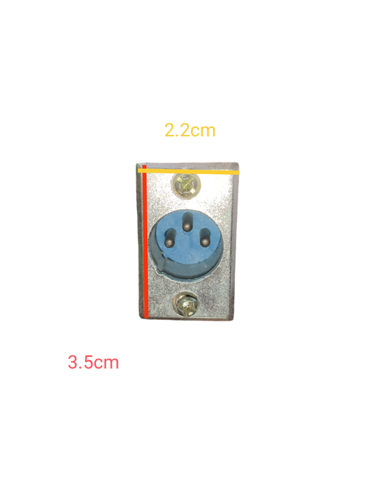 Canon Plug Chassis Type electrical connector with blue round socket and metal mounting plate