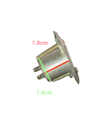 Metal Canon Plug Chassis Type electrical connector part with dimension markings on black background