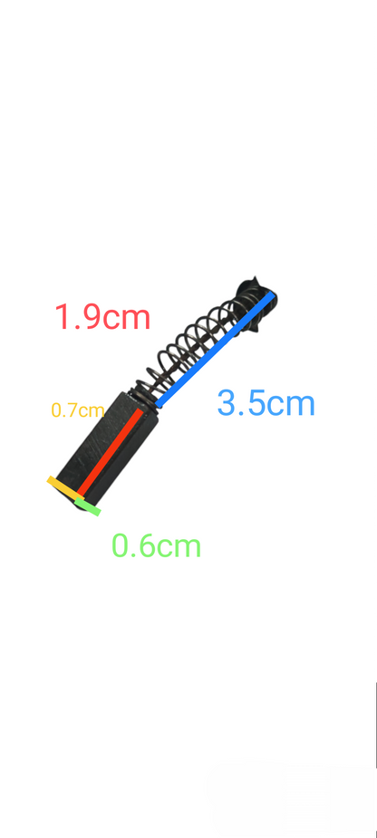 Tokina power tool carbon brush with spring showing measurements featuring Carbon Brush Different Kinds