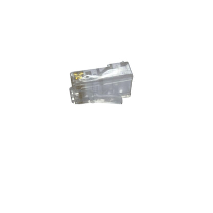 Clear CAT5e RJ45 connector plug suitable for networking and data transmission