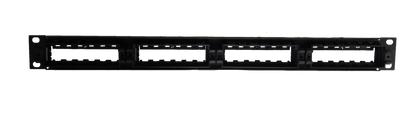 AMP cat6 24 port patch panel network access point with black metal housing