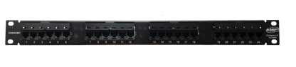 AMP cat6 24 port patch panel black network access point with numbered ports