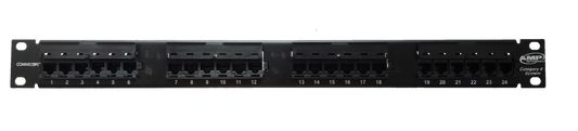 AMP cat6 24 port patch panel black network access point with numbered ports