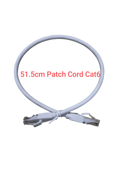 White CAT6 patch cable white 51.5cm with RJ45 connectors for high-speed network connections