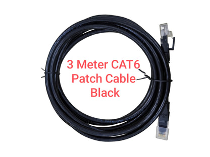 3 meter CAT6 patch cable white alternative in black with RJ45 connectors for network connections