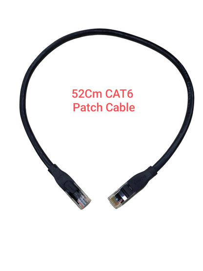 Black CAT6 patch cable white 52cm with RJ45 connectors for high-speed networking