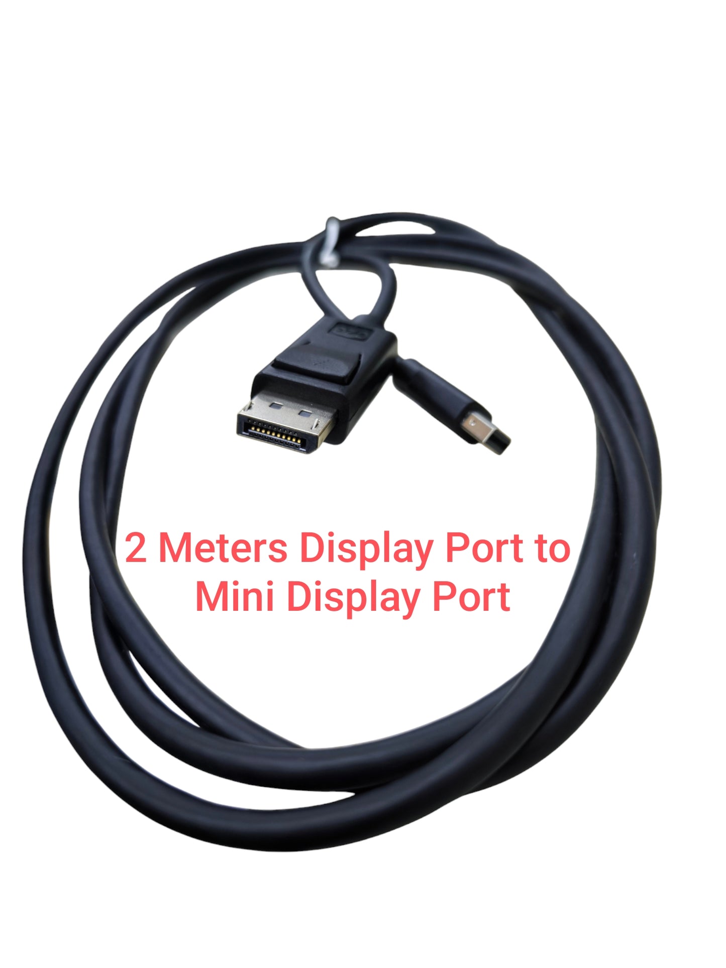 2 meter black Display Port to Mini Display Port cable for video connections