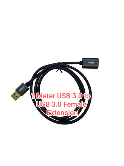1 Meter USB 3.0 to USB 3.0 female extension cable in black for high-speed data transfer