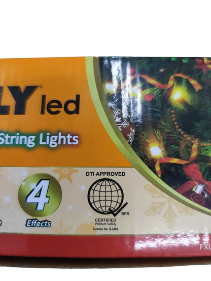 Firefly LED Christmas Light 100 Light 7 Meters 4 Effects Warm White 220V Green Wire, String Light 100 LED Bulb