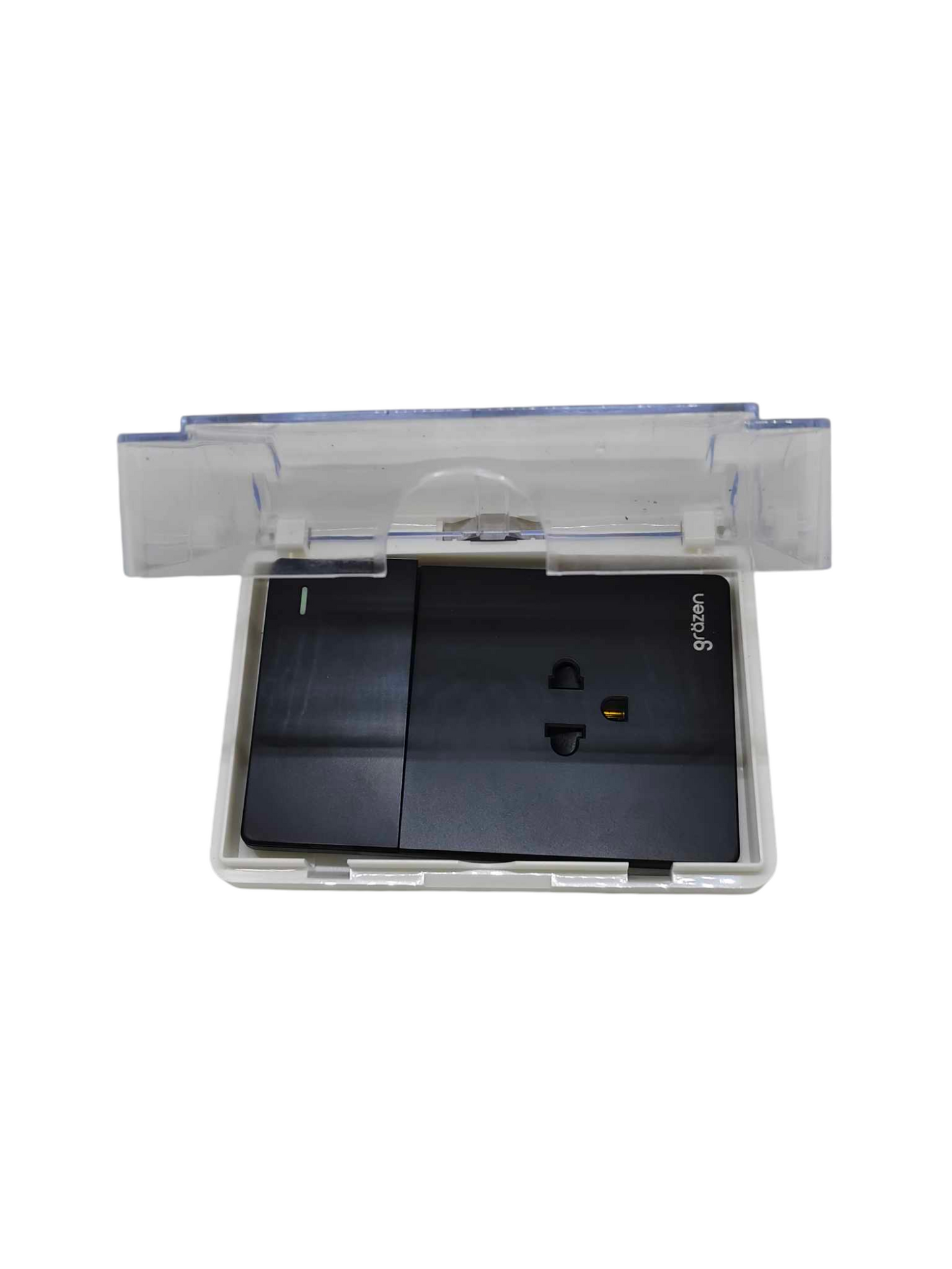 Grazen Weatherproof Plate Cover with 1 Gang Universal Outlet with Ground and 1 Way Switch 16A 220V WC-019-W + GW-007