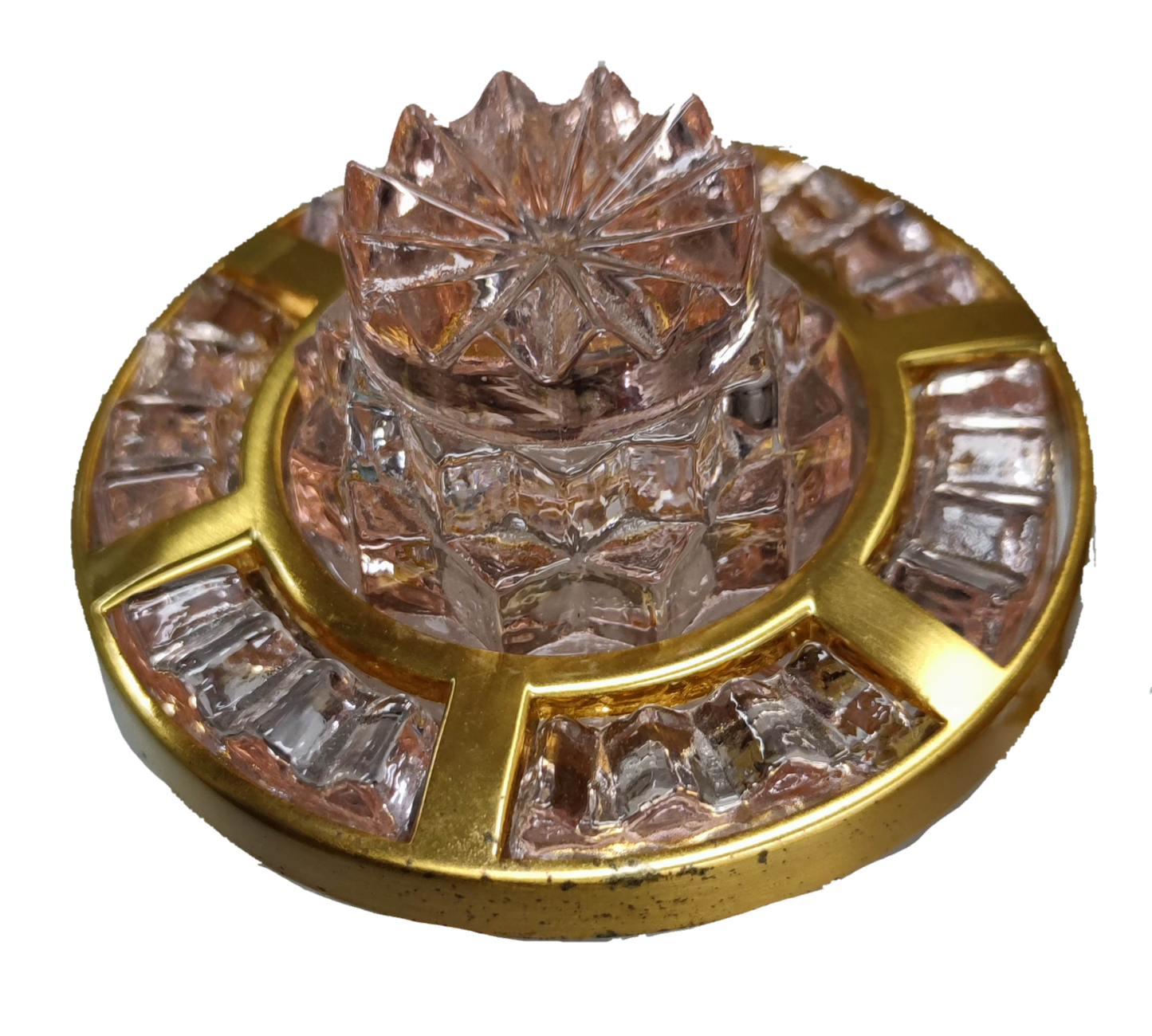 Elegant ceiling type MR16 light casing with crystal accents and gold detailing for stylish lighting decor