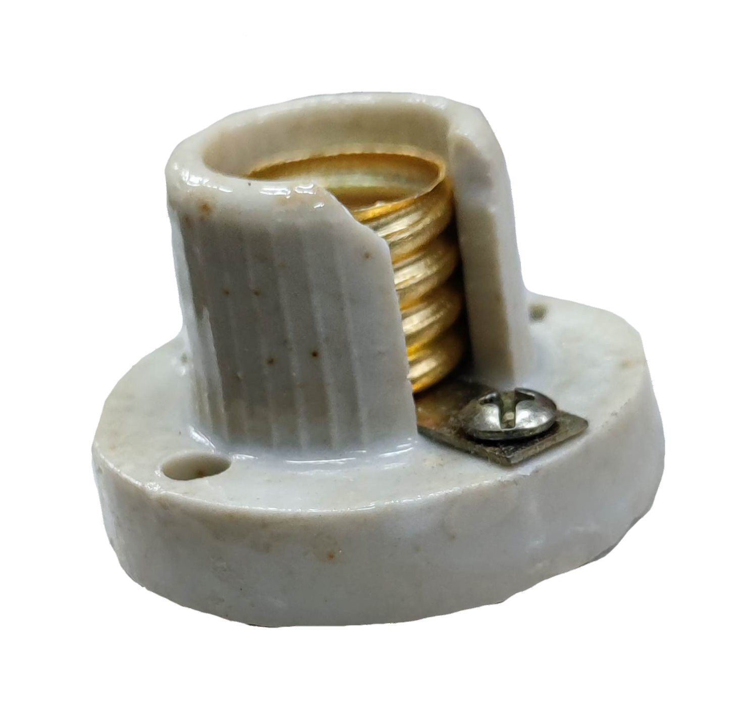 E12 Porcelain Socket Receptacle 2A white porcelain lamp socket with brass threads screw terminal and mounting holes