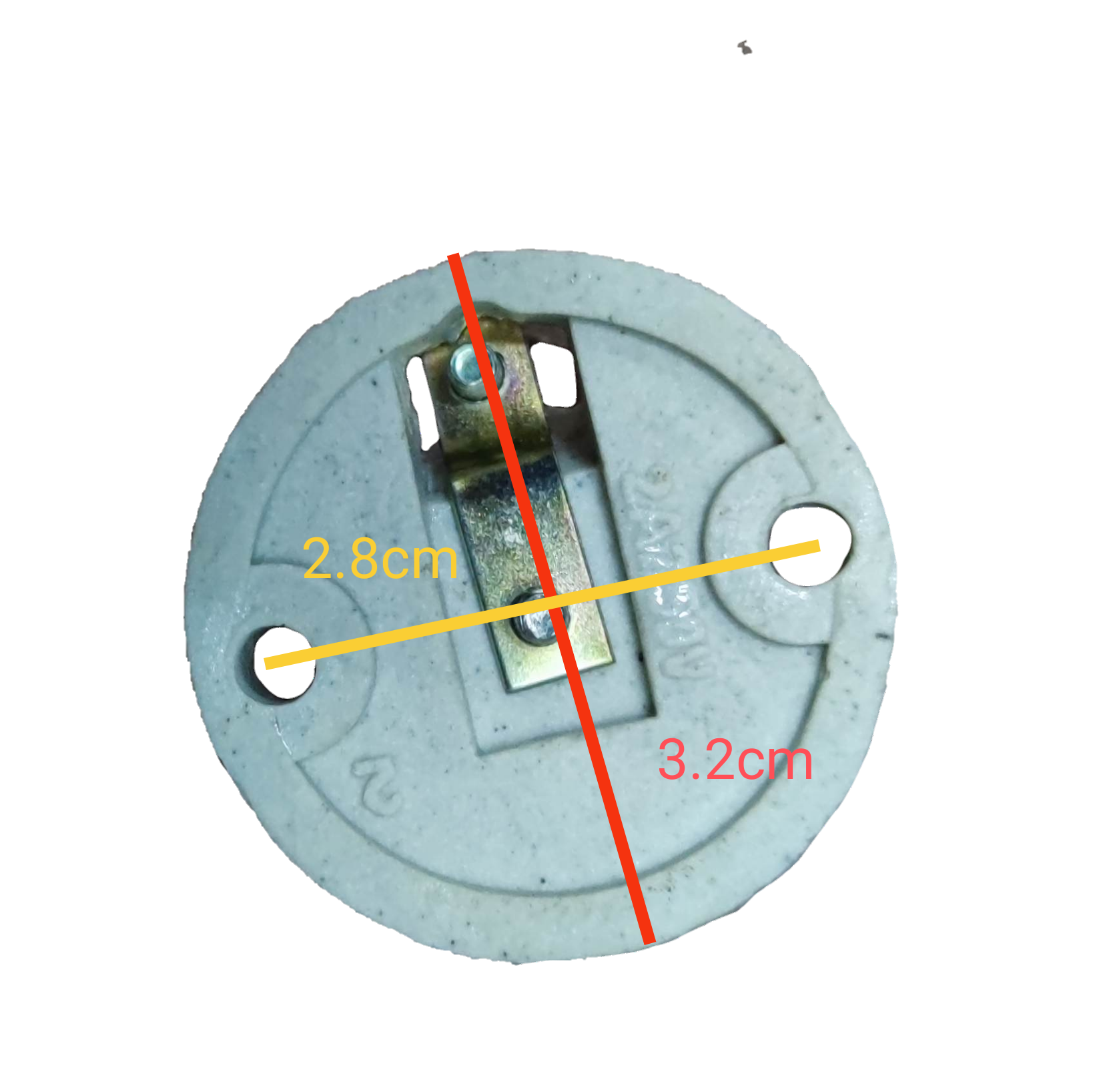 E12 Porcelain Socket Receptacle 2A white round porcelain lamp holder with metal clip and two mounting holes