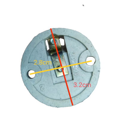 E12 Porcelain Socket Receptacle 2A white round porcelain lamp holder with metal clip and two mounting holes