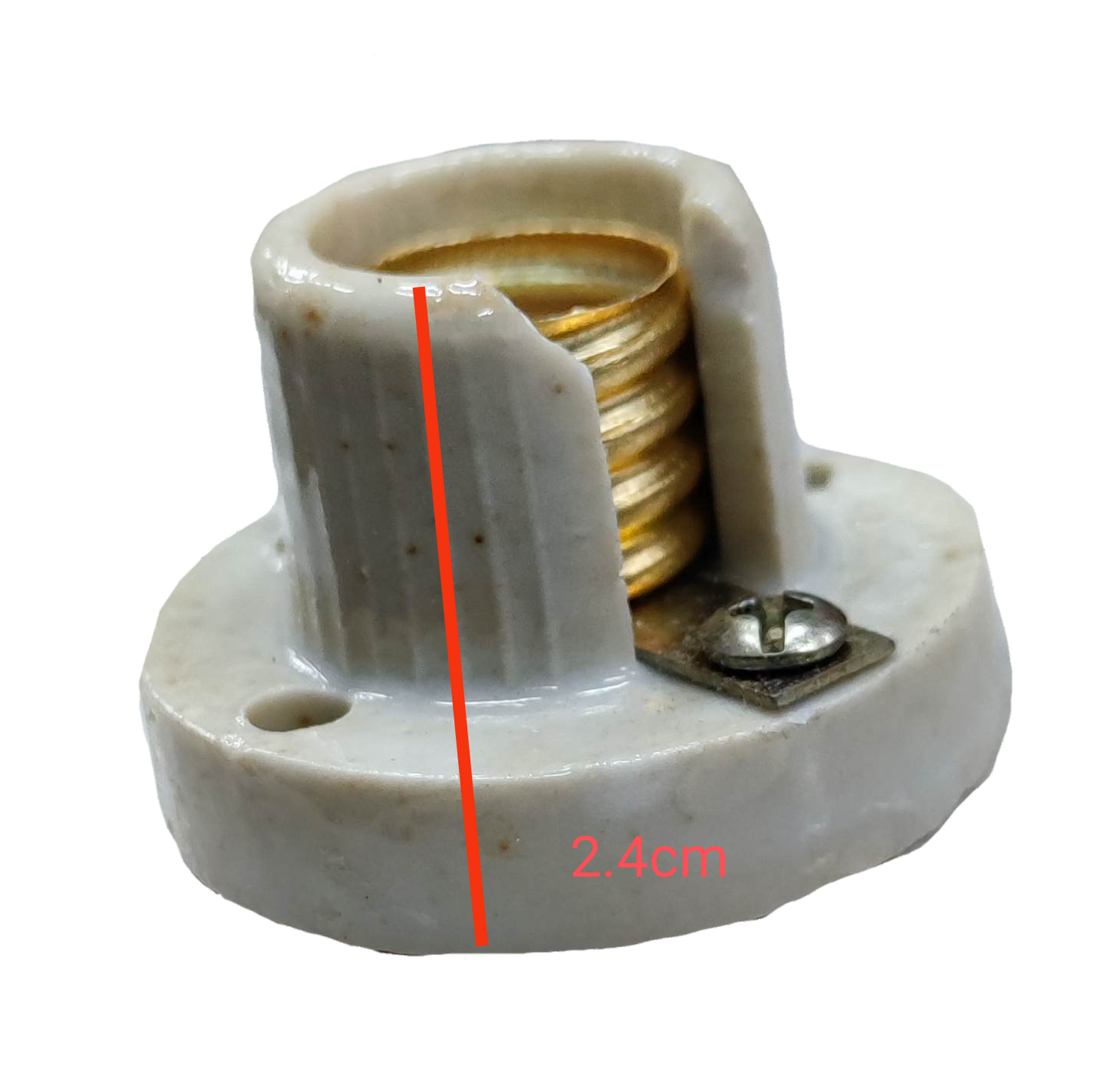 E12 Porcelain Socket Receptacle 2A white porcelain lamp holder from China with screw terminal and brass coil contact