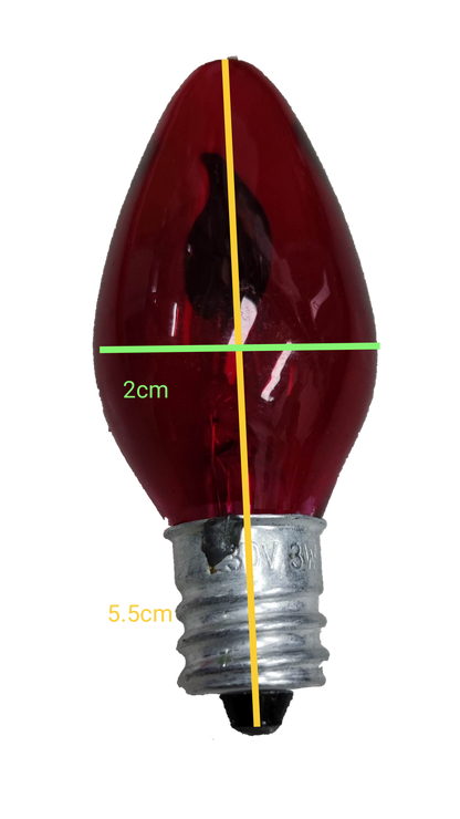 Flame Bulb E12 220V Red, Altar Bulb E12 Red Flame 220V Flickering Bulb E-12 220V Red (4PCS)
