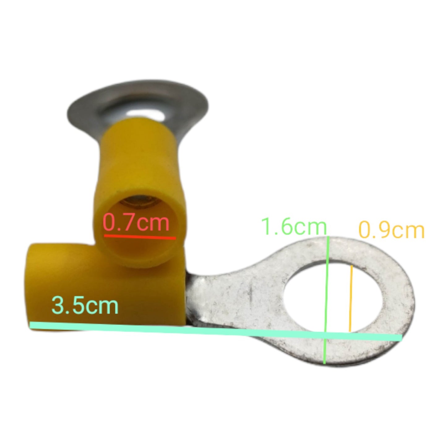 Local Terminal Lugs Ring Type Yellow Insulation 5.5mm (5Pcs + 5Pcs Free) , Ring Terminal Lugs,  Round Terminal Lugs
