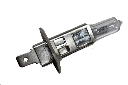 China 24V 100W H1 Halogen Bulb isolated on black background for vehicle lighting