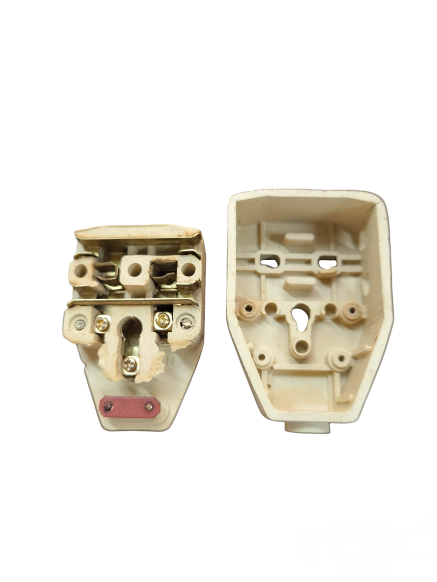 China Rubber Outlet 220V Single free sample flexi combo showing disassembled beige electrical outlet parts